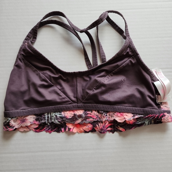 Victoria’s Secret PINK Floral Lace Strappy Bralette Medium Tropical Print - Picture 5 of 10